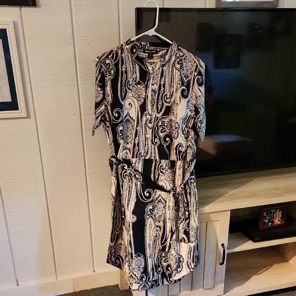 Nautica Navy and Cream Short Sleeve Mini Dress